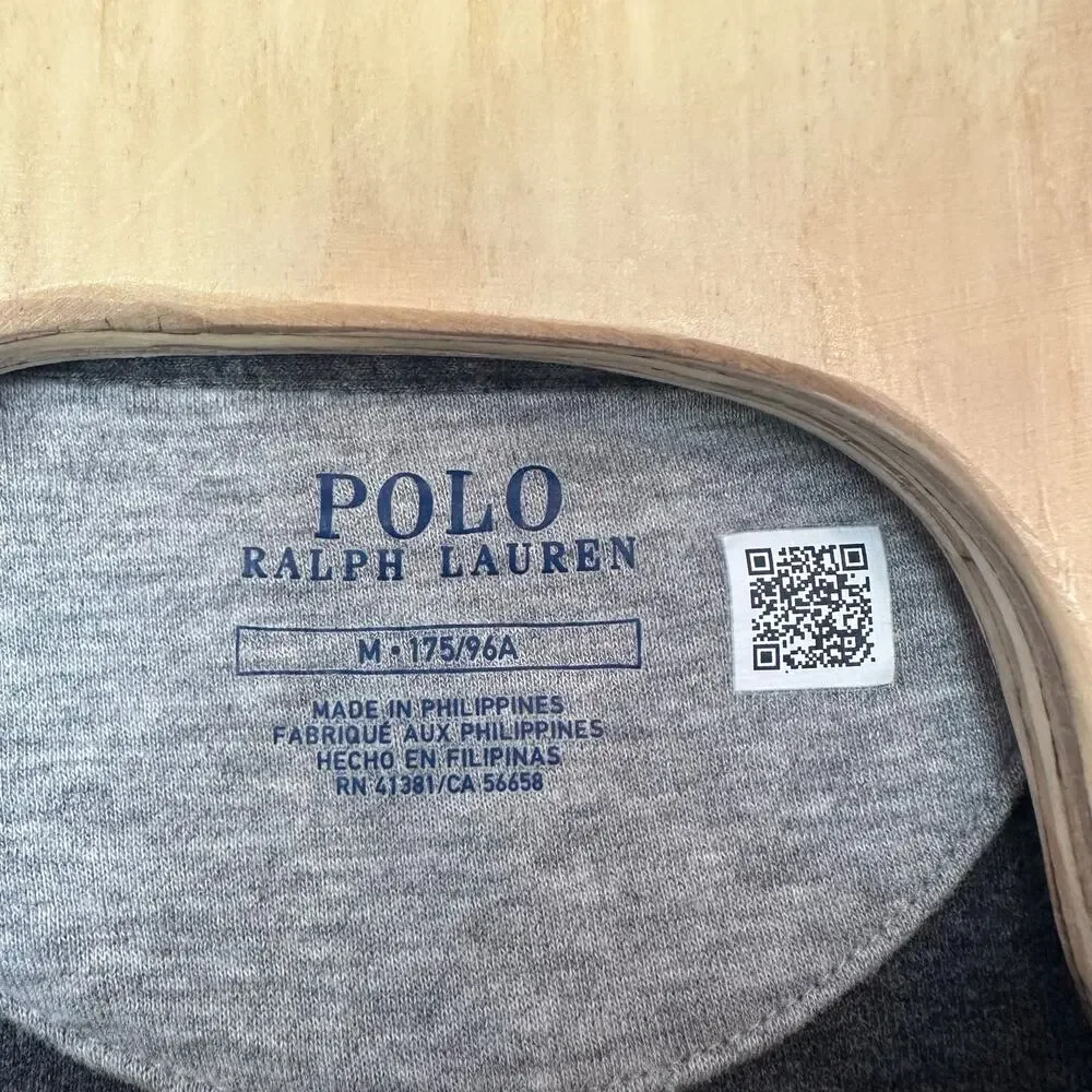 Polo Ralph Lauren Mens Luxury Jersey Quarter 1/4 Zip Pullover Size M Preppy Gray